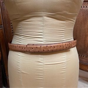 Vintage Terry Stack Italian Leather no Buckle belt. Velcro Closure XL